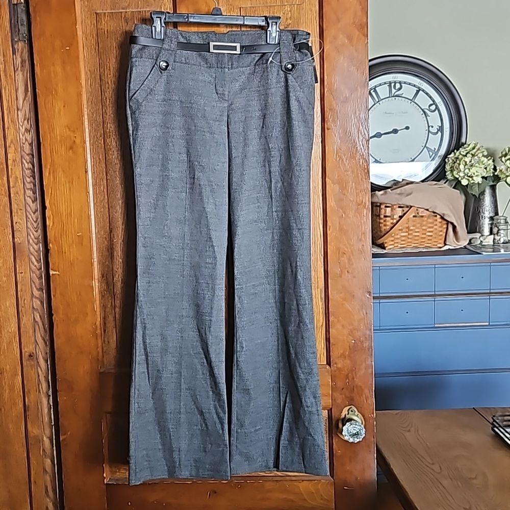 New B.Wear Juniors Gray & Black Dress Pants Size‎ 11 | NWT 30” Waist with Belt